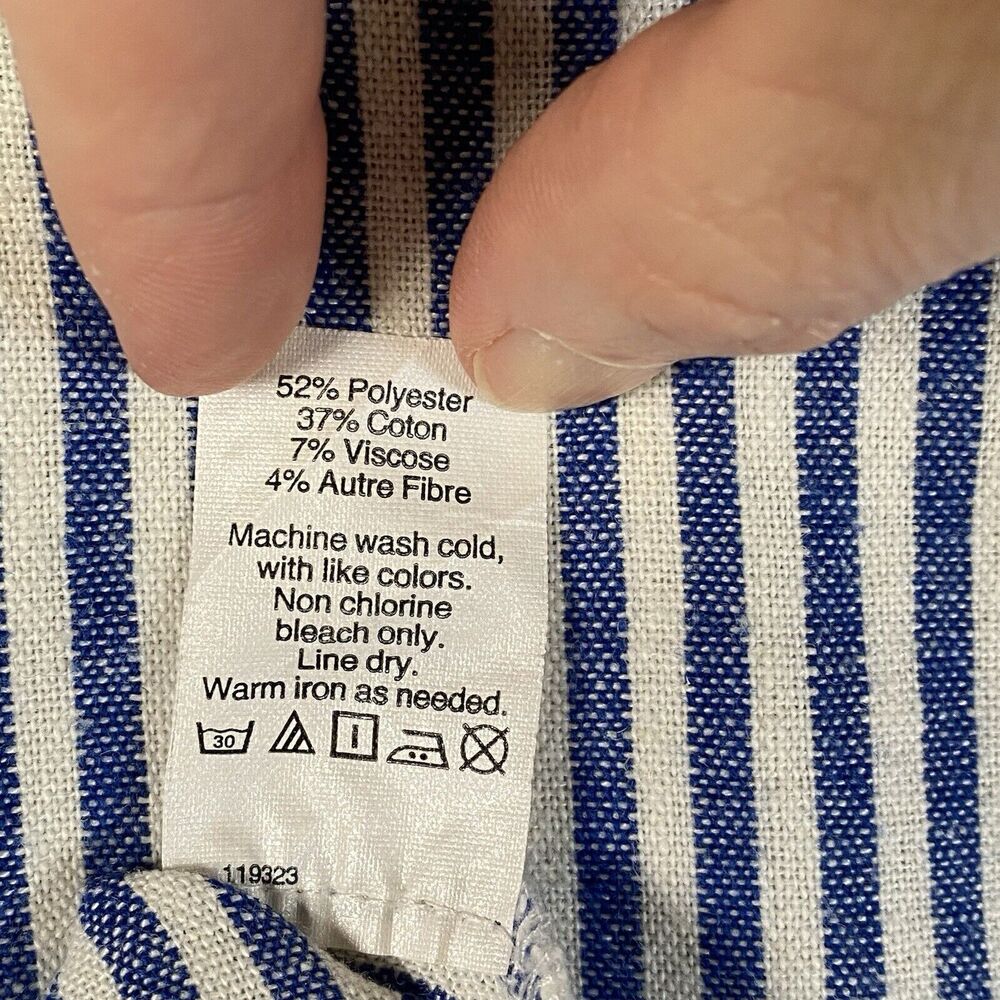 J. Crew Sleeveless Boxy Shirt Womens 8 Blue White Striped Preppy Southern - Picture 11 of 11